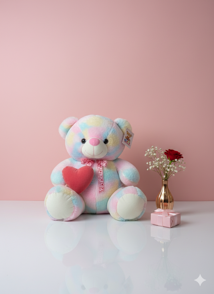 Rainbow Heart Teddy